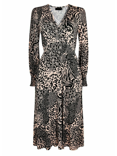 Mixed Animal Print Midi Dress 