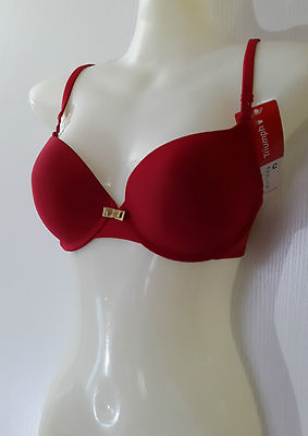 Soutien-Gorge Triumph Tell Me Whum Push-Up - Rouge - Taille 90C (EU 75C, UK 34C) - Neuf Avec étiquettes