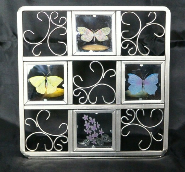 PartyLite Butterfly Tea Light Easel Style Candle Holder Glass & Metal