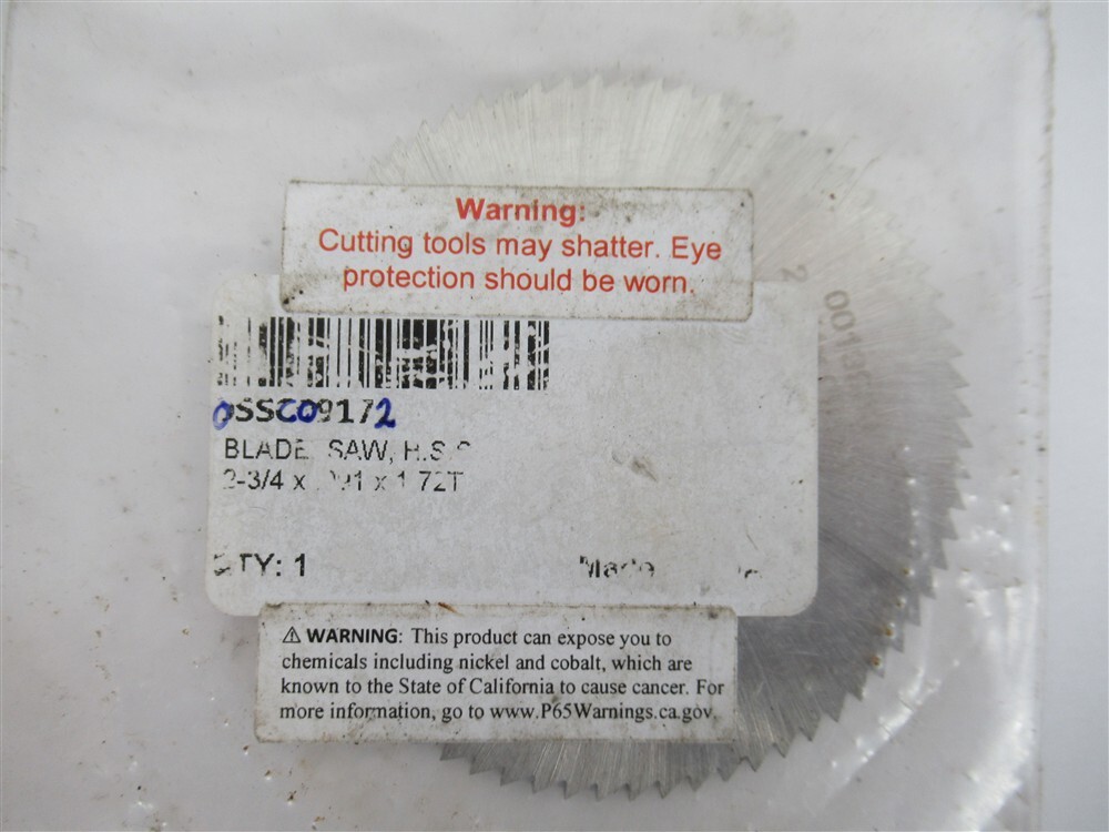 OSSC09172 , 2-3/4" x .091" x 1" HSS Slitting & Slotting Saw Blade , 72 Teeth 