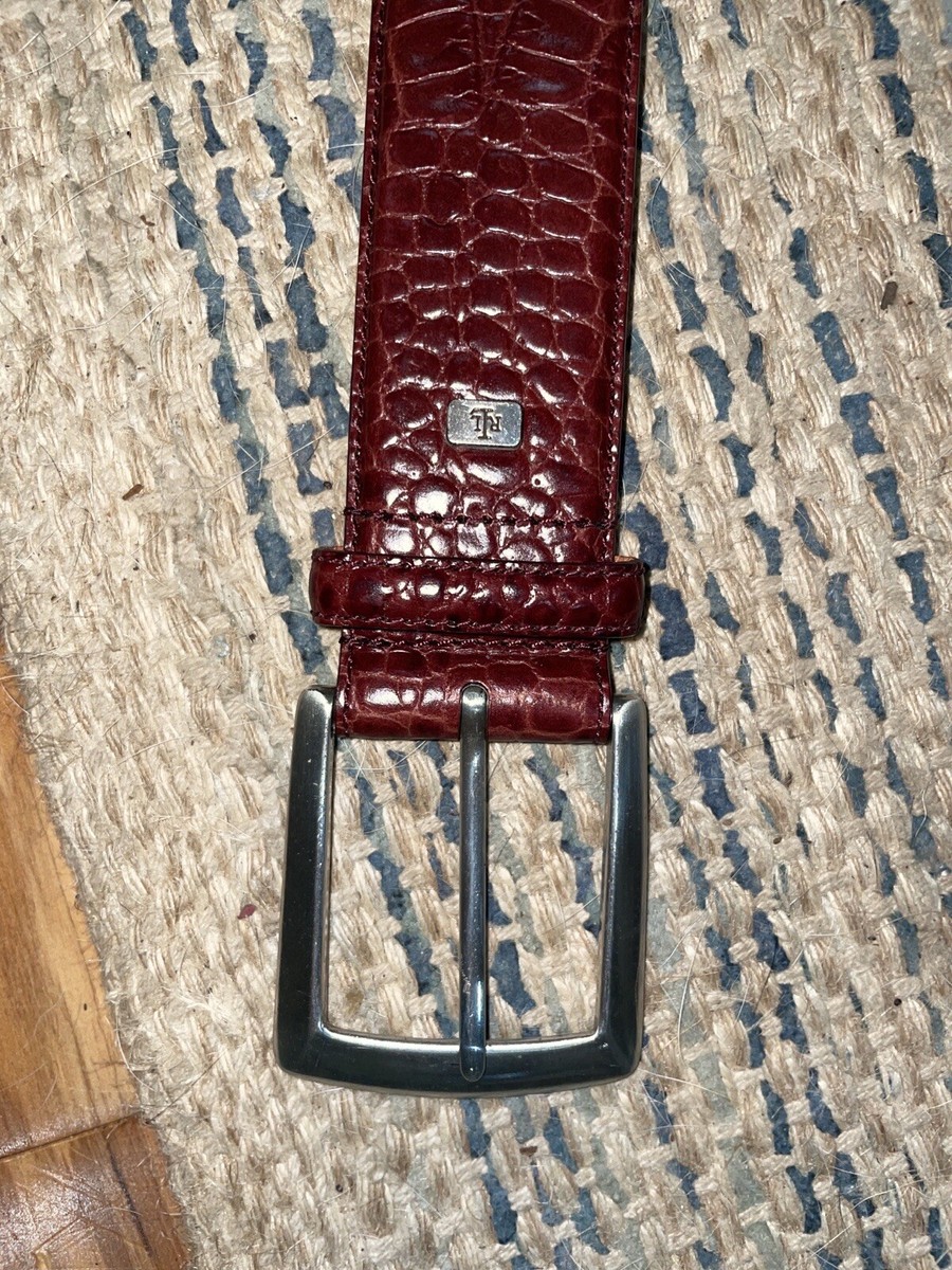 LAUREN By RALPH LAUREN Brown Alligator Embossed Italian 