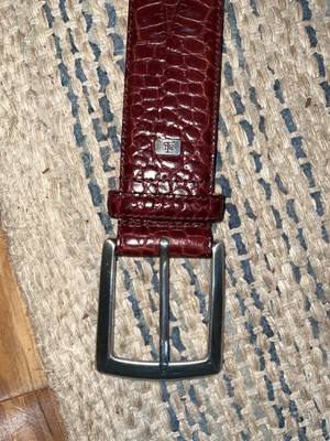 LAUREN By RALPH LAUREN Brown Alligator Embossed Italian  display picture 1