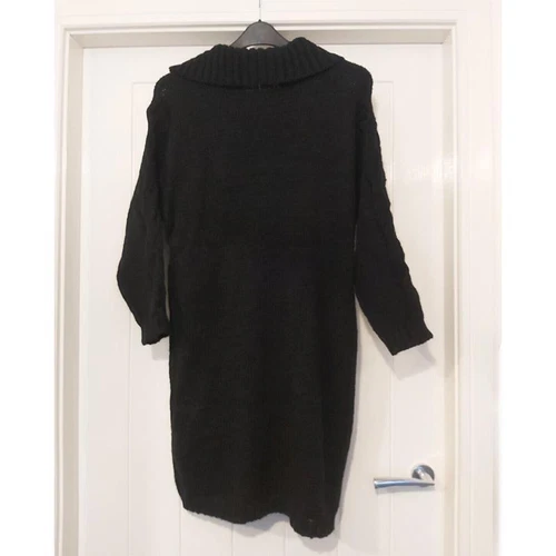 Damen Grobstrick Oversize Pullover vorne offen Tasche Mantel lang Maxi Cardigan - Bild 13 von 25