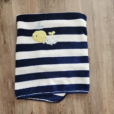 Circo Target blanket whale Blue White Stripe Baby security Lovey Very Soft 1