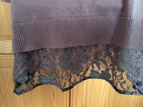 Logo Lori Goldstein Womens Size S Brown Cotton Cashmere Lace Trim Tunic Top - Picture 5 of 6