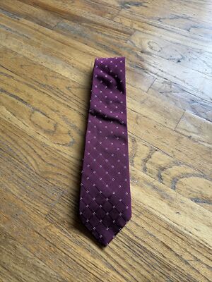 Vintage Ralph Lauren Purple Label Tie, Crimson Jacquard Made in
