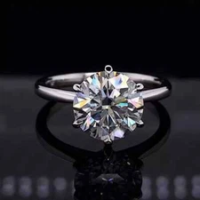 Certified 2Ct Solitaire Diamond Cathedral Engagement Ring White Gold Lab Grown