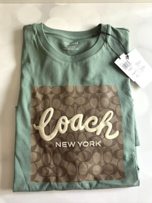 Coach Signature Graphic T Shirt Green | eBay