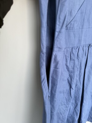 Mexx Linen Strapless Maxi Dress Ribbon Size 16 Bl Blue Spain | eBay