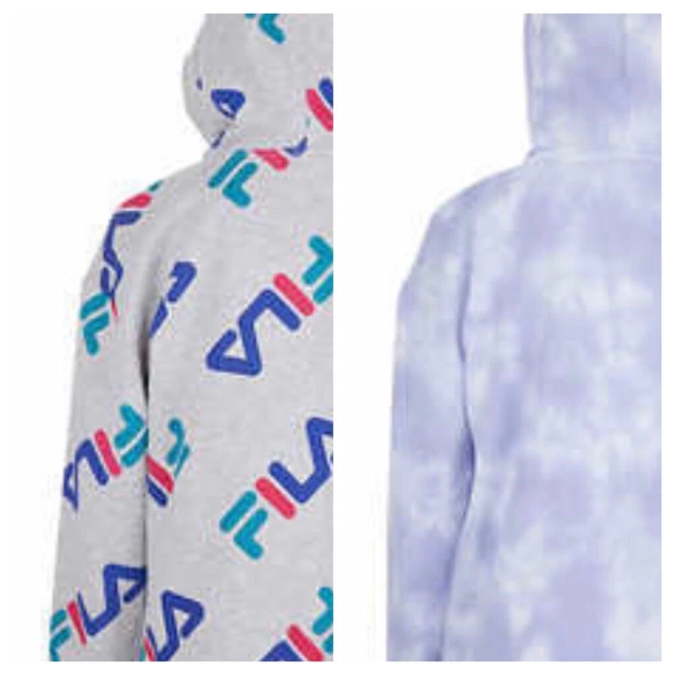 👚 2 PACK FILA MEDIUM Youth Pullover Hoodie Kangaroo Pocket Brand Logo - Image 2 of 4