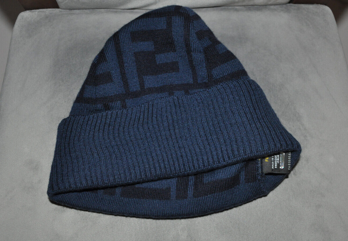 blue fendi beanie