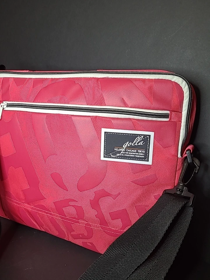 Bolso Electrónico Bandolera Móvil para Laptop Golla Genmob Generation 15x11" Rosa Negro Foto 3 de 4