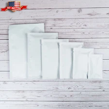 100 Matte White SlickSeal™ Flat Open Fill Pouches for Food Snack Packaging Bags