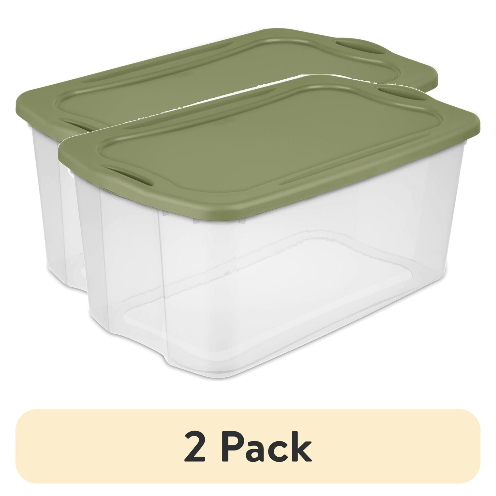 (2-Pack) Sterilite 120 Quart Clear Plastic Storage Bin with Full-Grip Handles for Easy Carrying