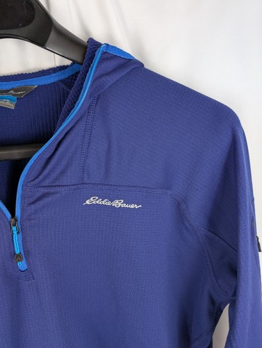 Eddie Bauer First Ascent Men's XL Blue 1/4 Zip Hoodie Thumbholes - Picture 6 of 16