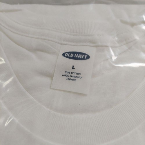 Old Navy Confezione 2 Magliette Girocollo Bianco Anni 90 Vintage Deadstock Manica Corta - Foto 3 di 3