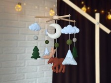 Baby mobile Woodland baby mobile Nursery mobile Moose Mountain Mobile baby