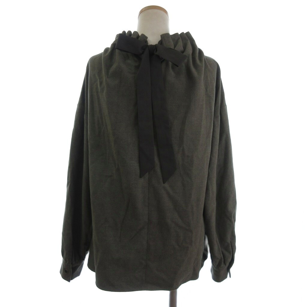 Ameri VINTAGE Crown Collar Blouse Khaki Long Slee… - image 3