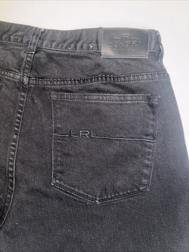 Pantalones de mezclilla LRL Lauren Jeans co. Ralph Lauren para mujer 12 negros clásicos rectos - Imagen 9 de 9