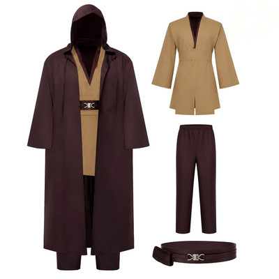 L Size Anakin Skywalker Jedi Knight Robe Men Hooded Cosplay Full Set Halloween.