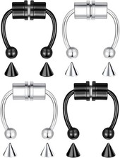 4 Pcs Fake Nose Fake Septum Piercing Magnet Magnetic Septum Nose Piercing Fak...