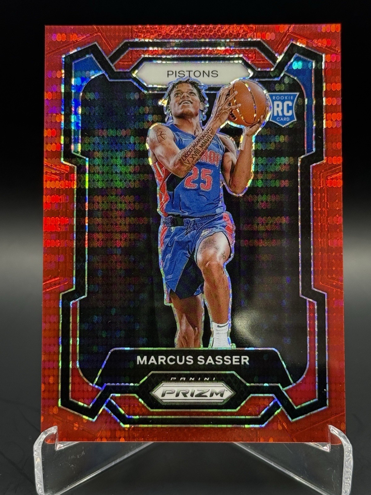 2023-24 Panini Prizm - Marcus Sasser #174 Red Seismic Prizm /299 (RC)