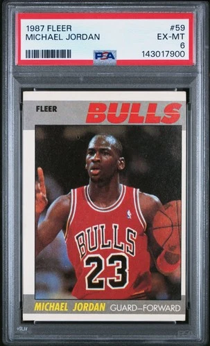 1987 FLEER #59 MICHAEL JORDAN PSA 6 Fresh Slab Free Shipping
