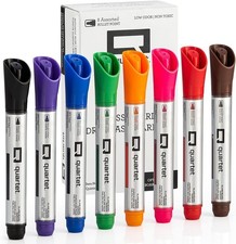 Quartet Dry Erase Markers Glass Whiteboard Bullet Tip 8 Pack Assorted Colors