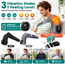 Heated Shoulder Wrap  Massage Cordless Vibration Shoulder Heating Pad Brace
