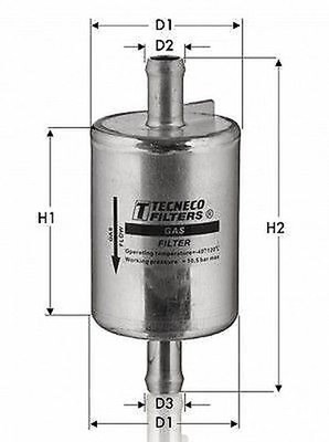 Gasfilter GPL Tecneco Alfa Romeo Fiat Lancia Opel PSA Dacia Renault 1.2 1.4 GPL
