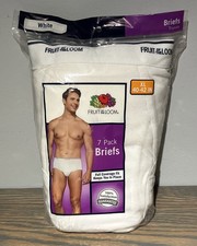 Men's Fruit of the Loom New 7 Pack White Briefs Underwear XL 40-42