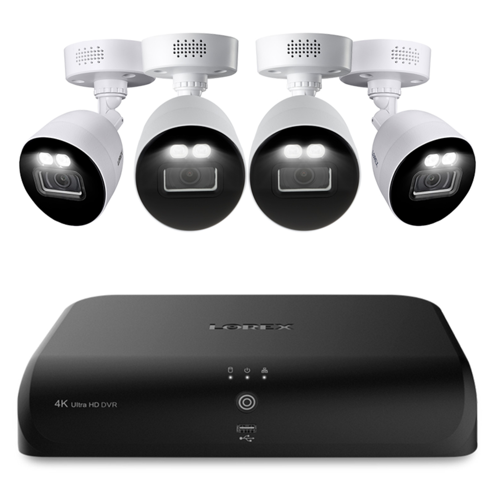 Lorex Fusion 4K 12 Camera Capable (8 Wired) 2TB Wired DVR System, 4xCam(M.Ref)