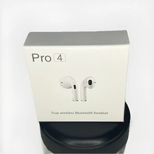 Pro 4-Wireless Bluetooth Headset Ear Buds w/ Charging case-White-New, Sealed
