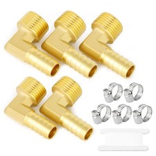 Reductor de barra de manguera de latón GASER 5 piezas - 90 3/8" NPT x barra,