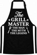 The Grill Master Man Myth Legend Apron Funny BBQ Dad Grilling Gift