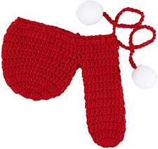 Knit Jimmy Warmer with Snow Balls Funny Peter Heater White Elephant Gag Gift