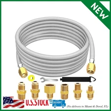 20 Ft High Pressure Braided Propane Hose Extension with Conversion Coupling 38