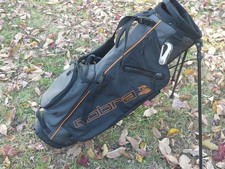 Cobra Lightweight 7 1/2" Dual Strap Stand Golf Bag Black Nylon 1" Short