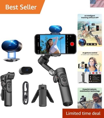 Foldable Smartphone Gimbal with Smart AI Tracking - Perfect for Video Creators