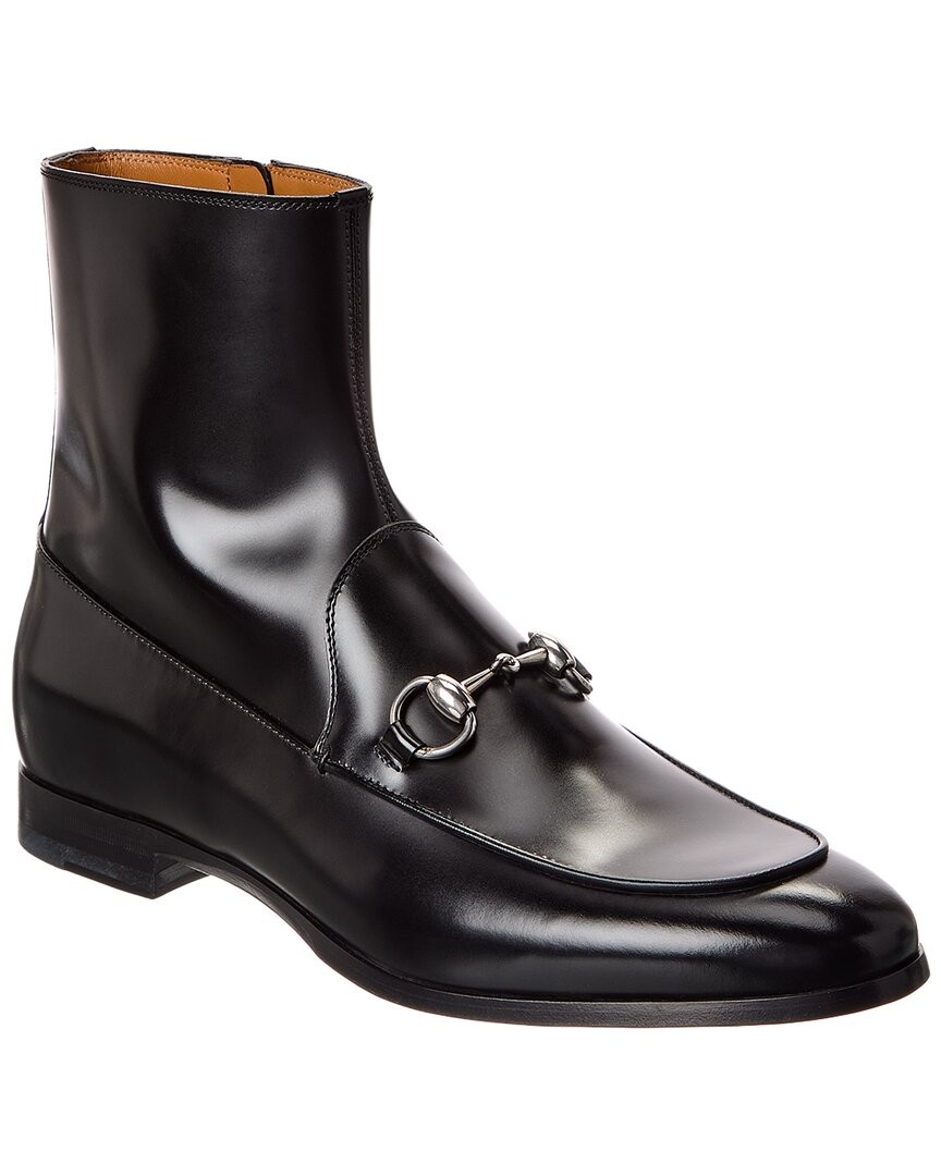 Gucci Horsebit Leather Boot Mens Black 7 Uk 234290₽