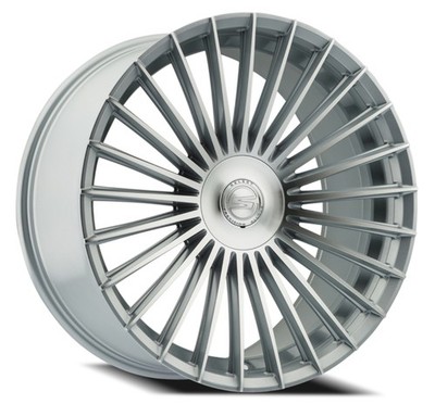 22'' Select Bristol Gloss Silver Machined 22x10.5 Wheel 5x112 38mm Rim