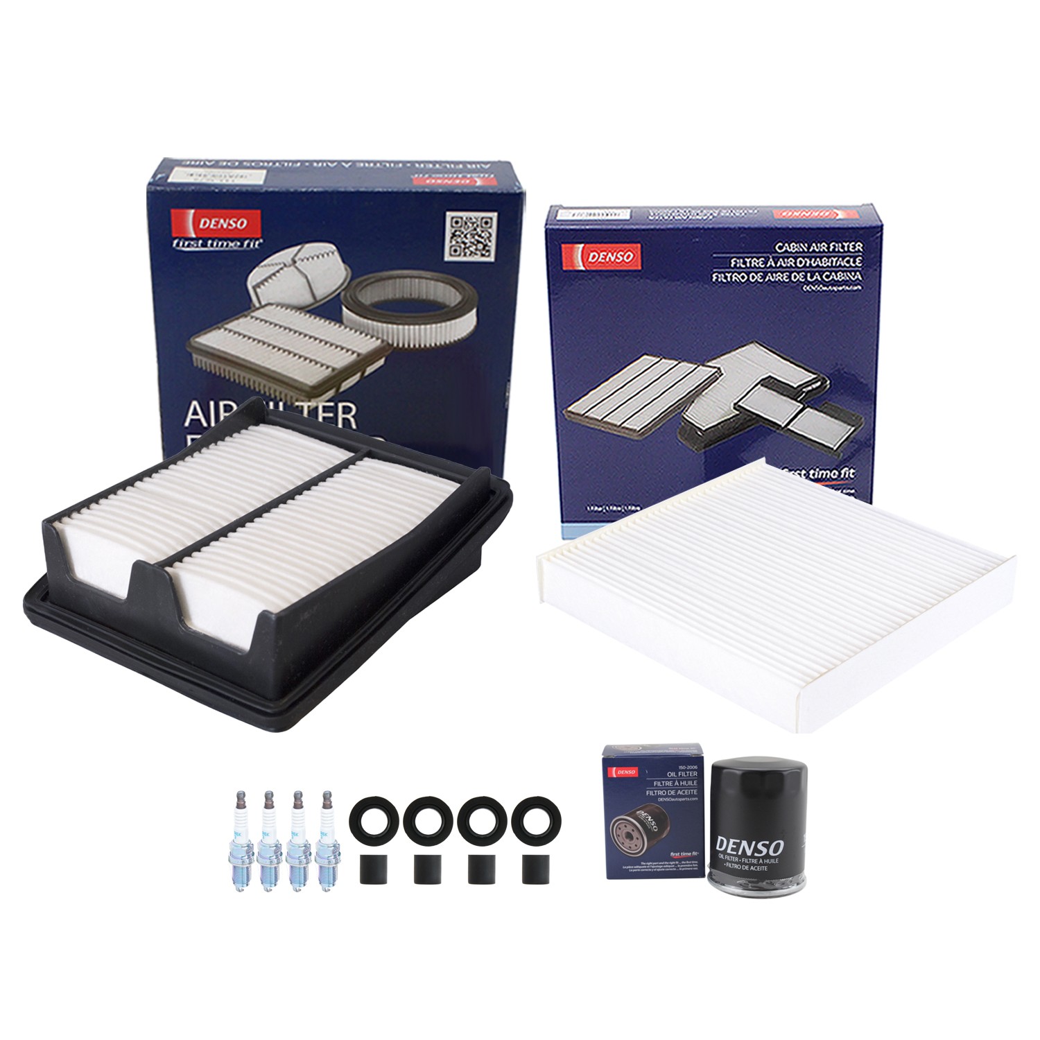 Denso Tune Up Kit NGK 4 Laser Iridium Spark Plug  Boot Kit for Honda Fit 1.5 L4