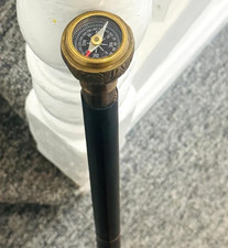 Nautical Walking Stick with Working Compass Handle  Antique Brass Wooden Cane