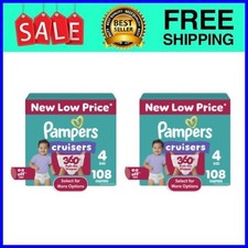 Pampers Cruisers 360 Baby Diapers Size 4, 108 Count, 2 pack