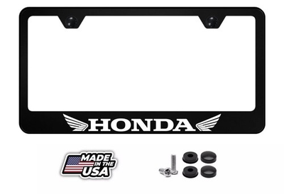 #ad Honda Black Stainless Steel License Plate Frame $24.95