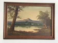 Vintage J.C.A. Speer Oil Painting Pikes Peak Colorado Landscape Framed Art