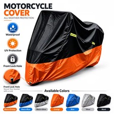 Motorcycle Cover Large Waterproof Heavy Duty For Outside Storage Snow Rain Cover