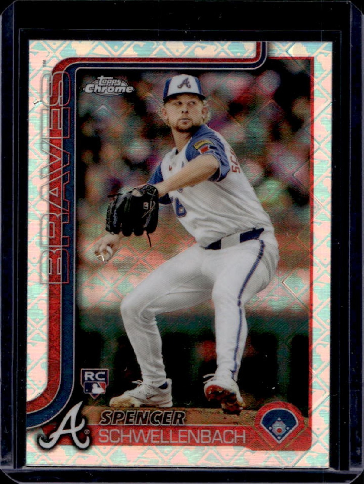 2025 Topps Chrome LogoFractor Spencer Schwellenbach RC Rookie #203 Braves