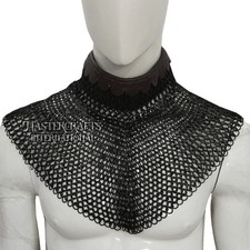 Medieval Chainmail Collar Mild Steel 9mm Flat Ring Neck Protection Cosplay Armor