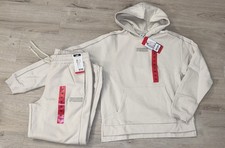 Puma Women’s Hoodie Cream White Fleece Sweater Jogger Sweats Pants 8-10 M Set